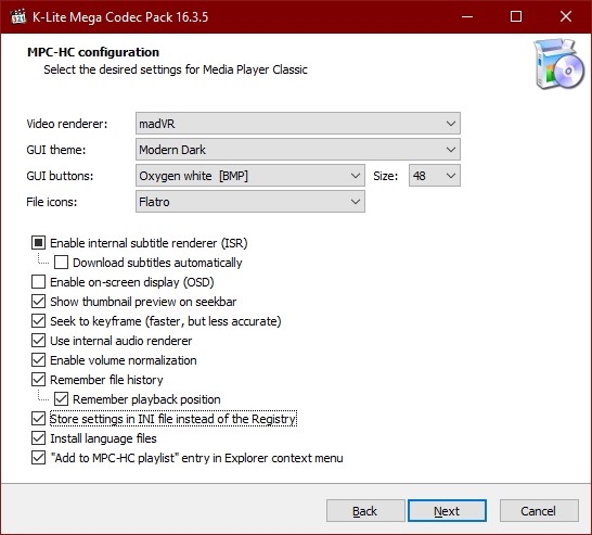 MPC-HC configuration