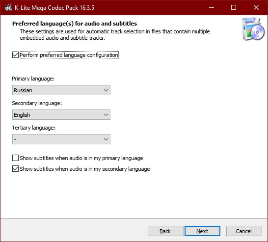 Preferred language(s) for audio and subtitles